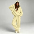 thumbnail image 1 of BRELIL Women's Two Piece Outfits Set Hoodie Long Sleeve Casual Loungewear Wide Leg Pants Matching Tracksuit Solid Loose Fall Winter Vacation Travel Lounge Set, Yellow L, 1 of 6