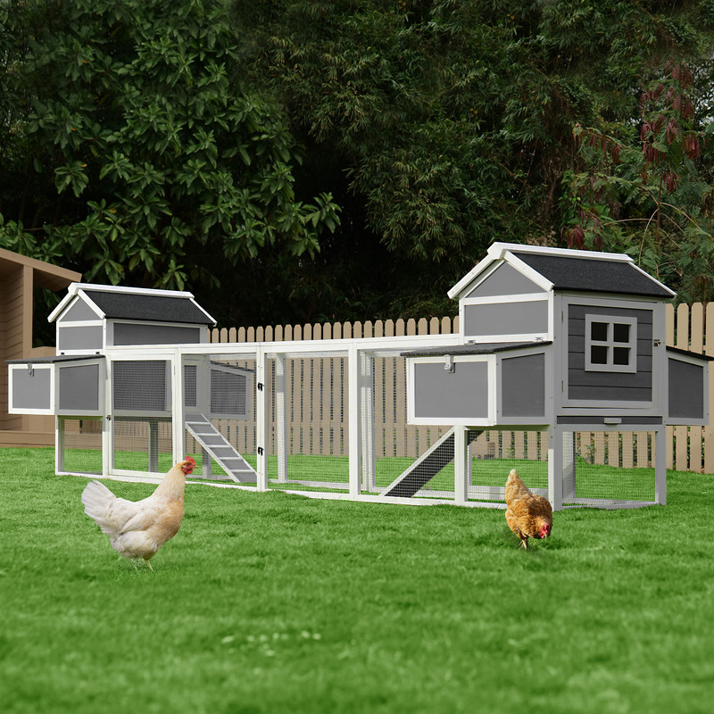 BRELTAM 157'' Large Wooden Chicken Coop Outdoor Expandable Hen House