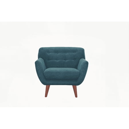 BRENNA CHAIR - 1-Piece Teal Solid Wood Chair with Backrest and Non-Slip Pads