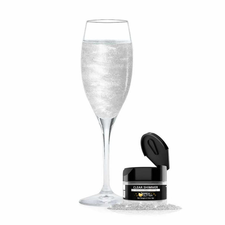 Lux Life Edible Glitter for Drinks and Cocktail Rimming Sugar Combo Pack Shimmering Silver