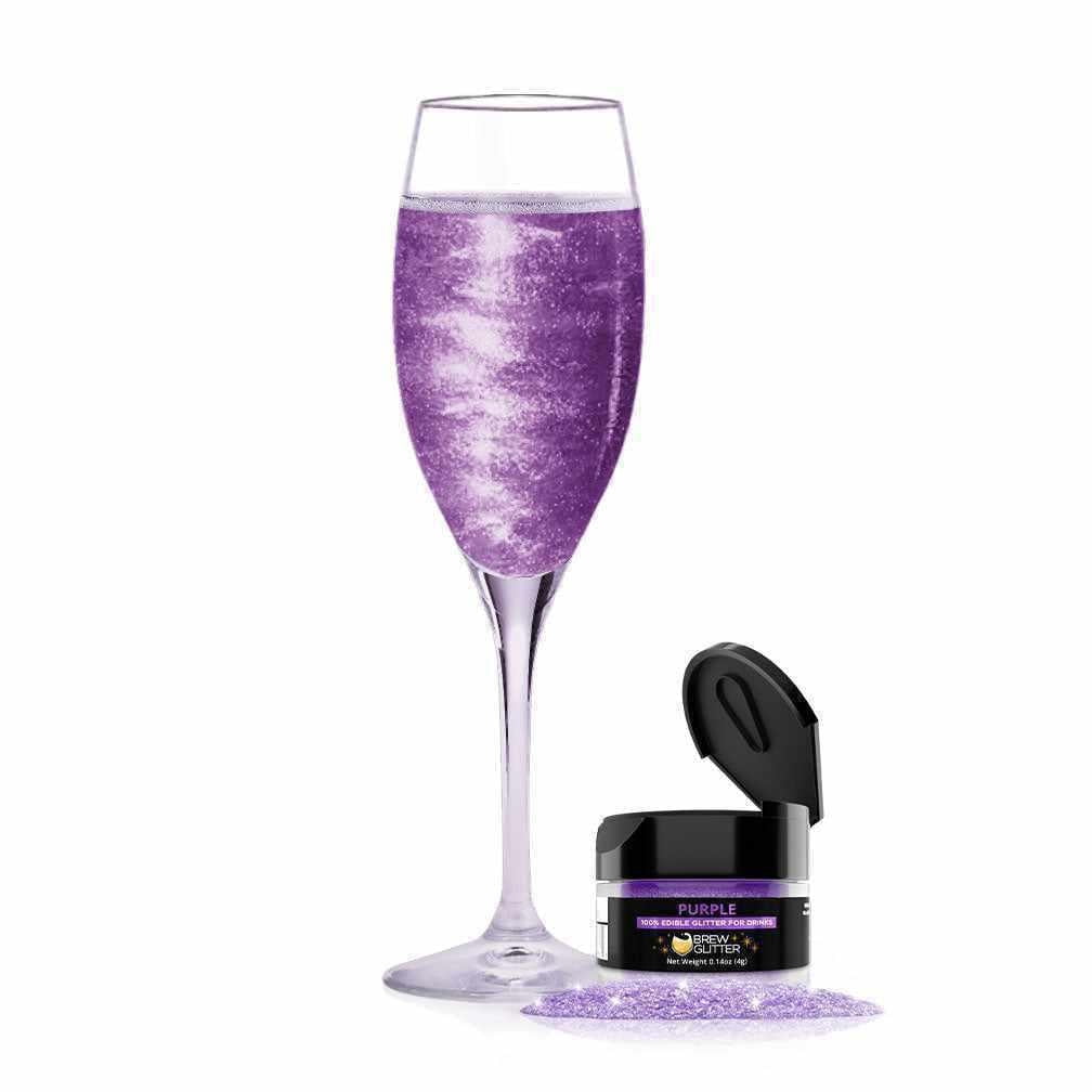BREW GLITTER Purple Edible Glitter For Drinks, Cocktails, Beer, Drink  Garnish & Beverages | 4 Gram | KOSHER Certified | 100% Edible & Food Grade  