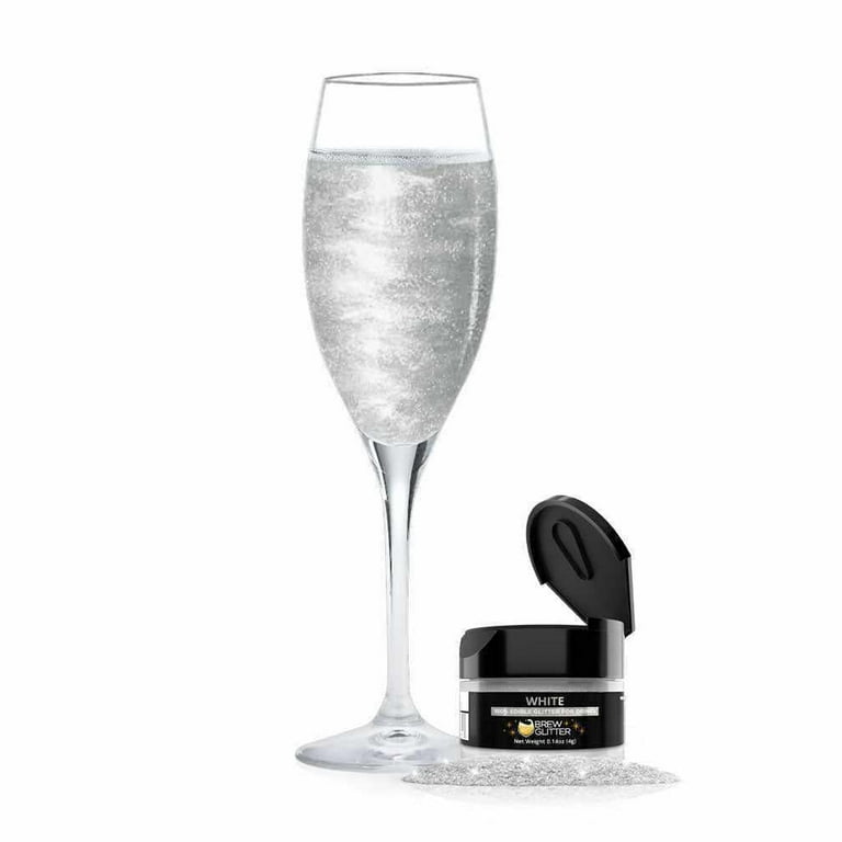 BREW GLITTER® White Edible Glitter For Drinks, Cocktails, Beer, Drink  Garnish & Beverages | 4 Gram | KOSHER Certified | 100% Edible & Food Grade  