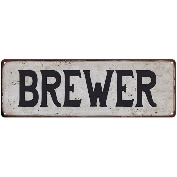 BREWER Vintage Look Rustic Chic Metal Sign 6x18 106180036448