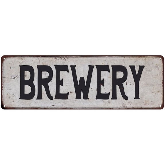 BREWERY Vintage Look Rustic 8x24 Metal Sign Chic Retro 108240035013