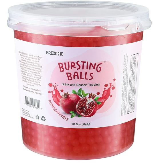 BREXONIC Bursting Boba Pearls Pomegranate Tapioca Pearls for Bubble Tea & Desserts, 7 Lbs