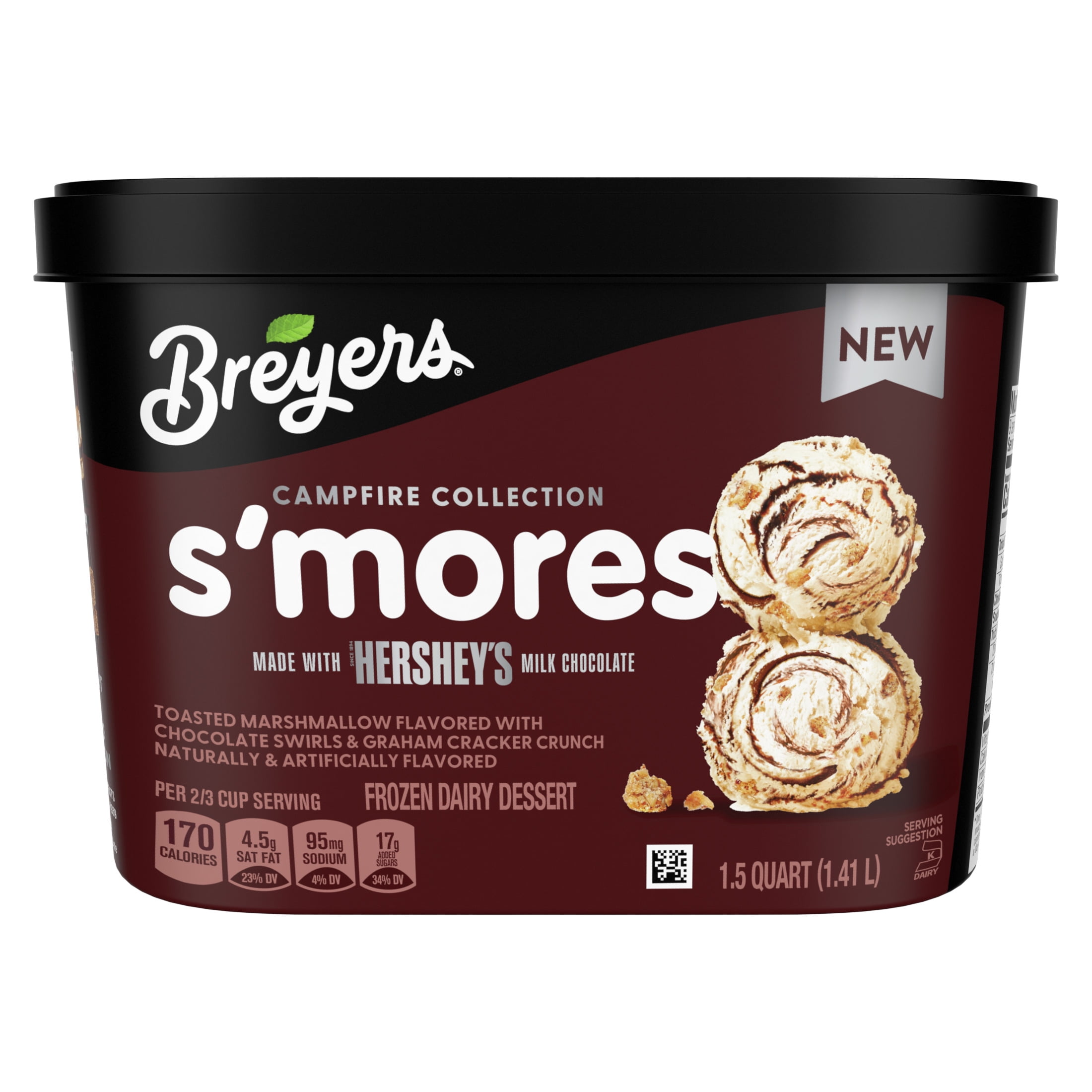 Breyers Campfire Collection S'mores Ice Cream with Hershey's Milk Chocolate, 1.5 Qt