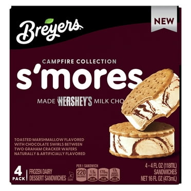 Breyers Frozen Dairy Dessert Sandwich S'mores Sandwich 16 fl oz 4 Ct