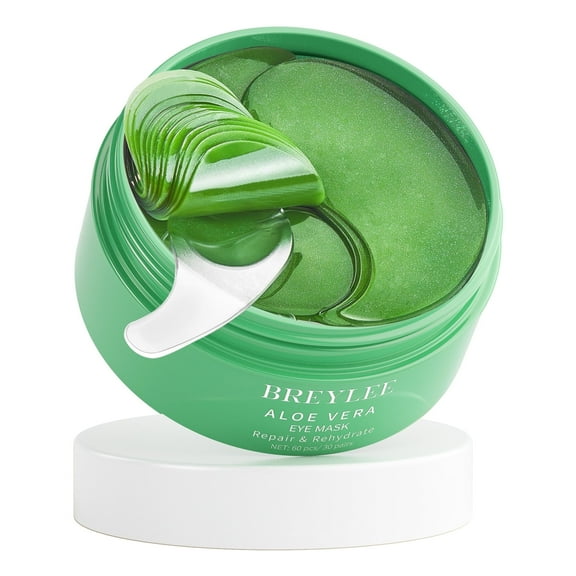 BREYLEE Aloe Vera Eye Mask– 60 Pcs - Under Eye Bags Treatment, Under Eye Masks for Puffy Eyes, Anti-Aging,Anti-Wrinkle and Fine Lines, Under eye Dark Circles