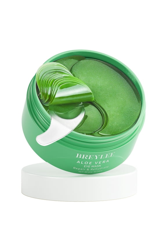 Aloe Vera Eye Patches 60 Pcs - Eye Treatment Mask, Under Eye Bags Treatment, Under Eye Masks for Puffy Eyes, Anti-Aging,Anti-Wrinkle and Fine Lines, Under eye Dark Circles