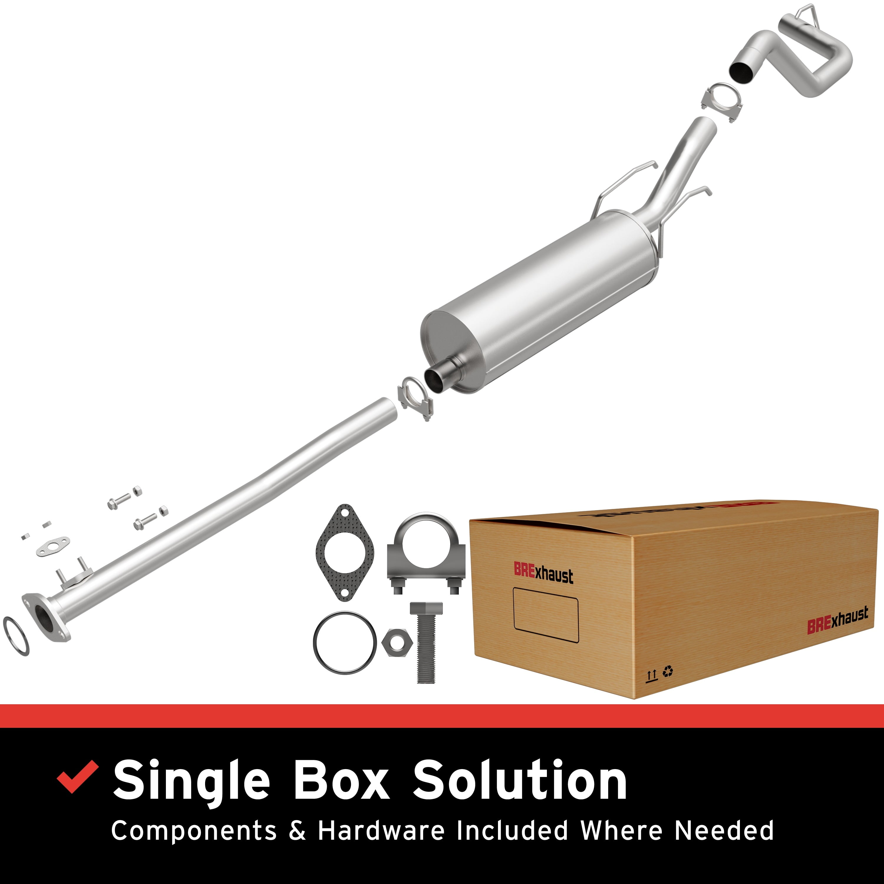 BRExhaust OE Replacement Exhaust System Kit 106-0219: Compatible with 2000-2004 Toyota Tacoma 2.7L