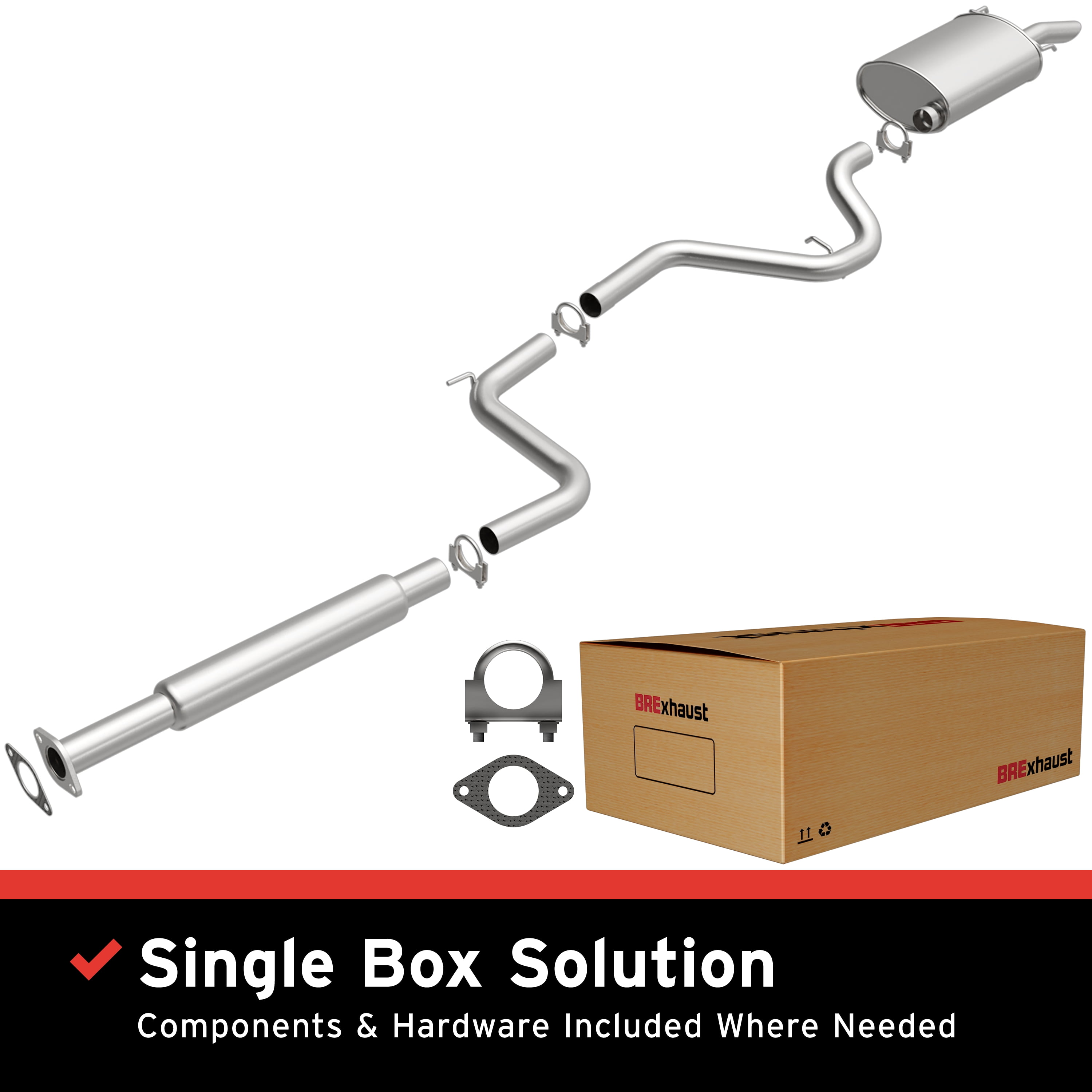 BRExhaust OE Replacement Exhaust System Kit 106-0004: Compatible with 2000-2002 Chevrolet Impala 3.4L, 2000-2002 Chevrolet Impala 3.8L, 2000-2002 Chevrolet Monte Carlo 3.4L