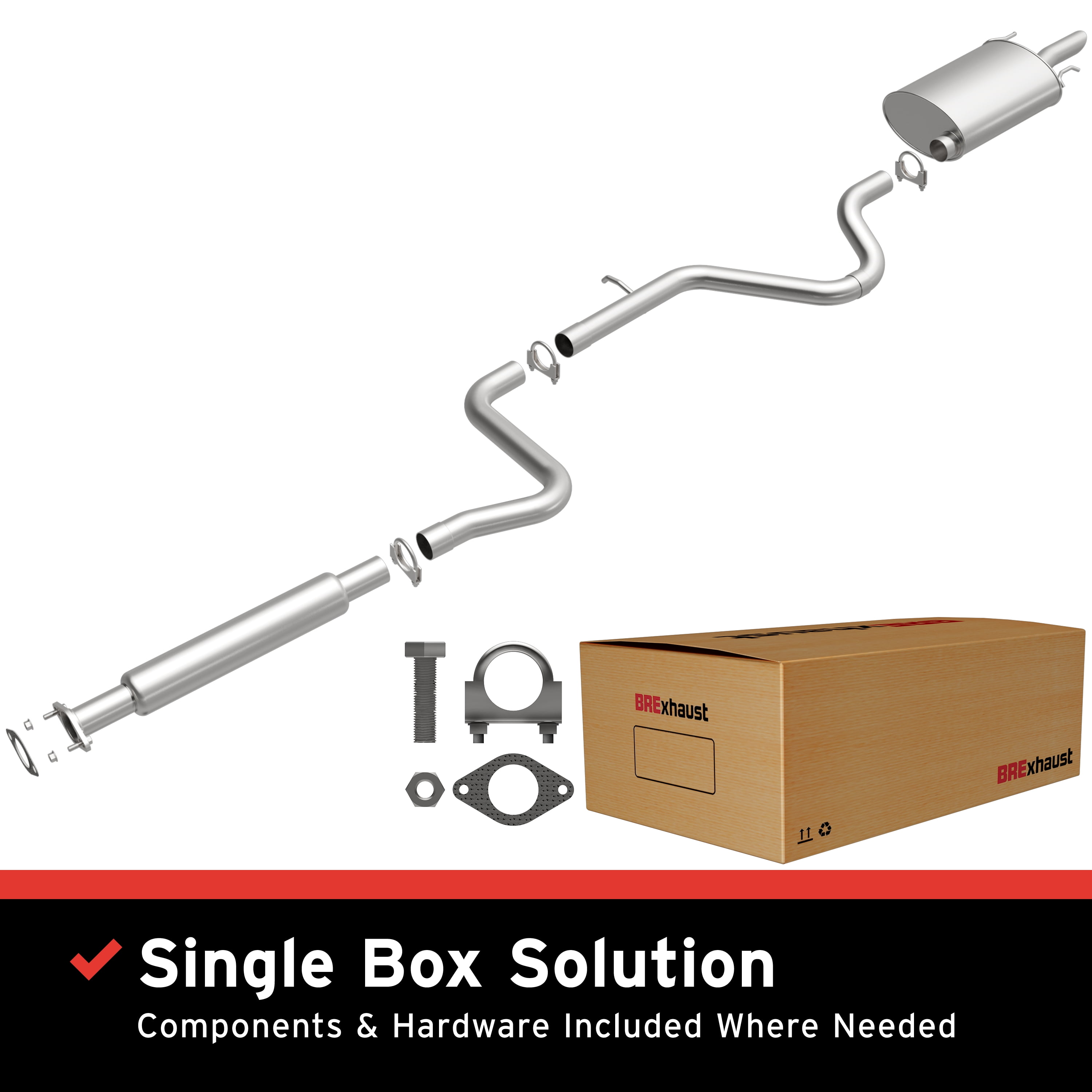 BRExhaust OE Replacement Exhaust System Kit 106-0015: Compatible with 2006-2011 Chevrolet Impala 3.5L, 2006-2007 Chevrolet Monte Carlo 3.5L