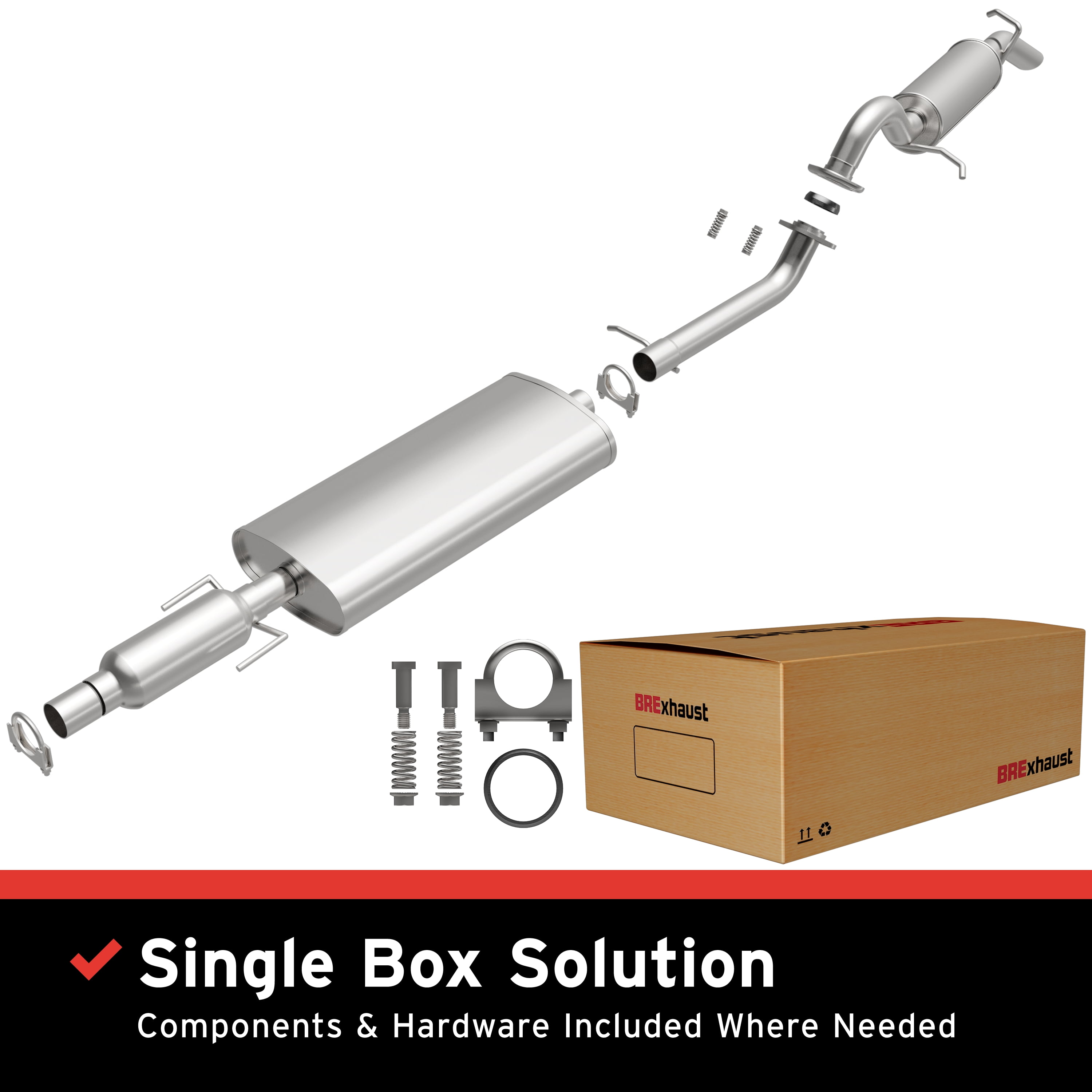 BRExhaust OE Replacement Exhaust System Kit 106-0062: Compatible with 2009-2012 Ford Escape 2.5L, 2009-2012 Ford Escape 3.0L, 2009-2011 Mazda Tribute 2.5L, 2009-2011 Mazda Tribute 3.0L
