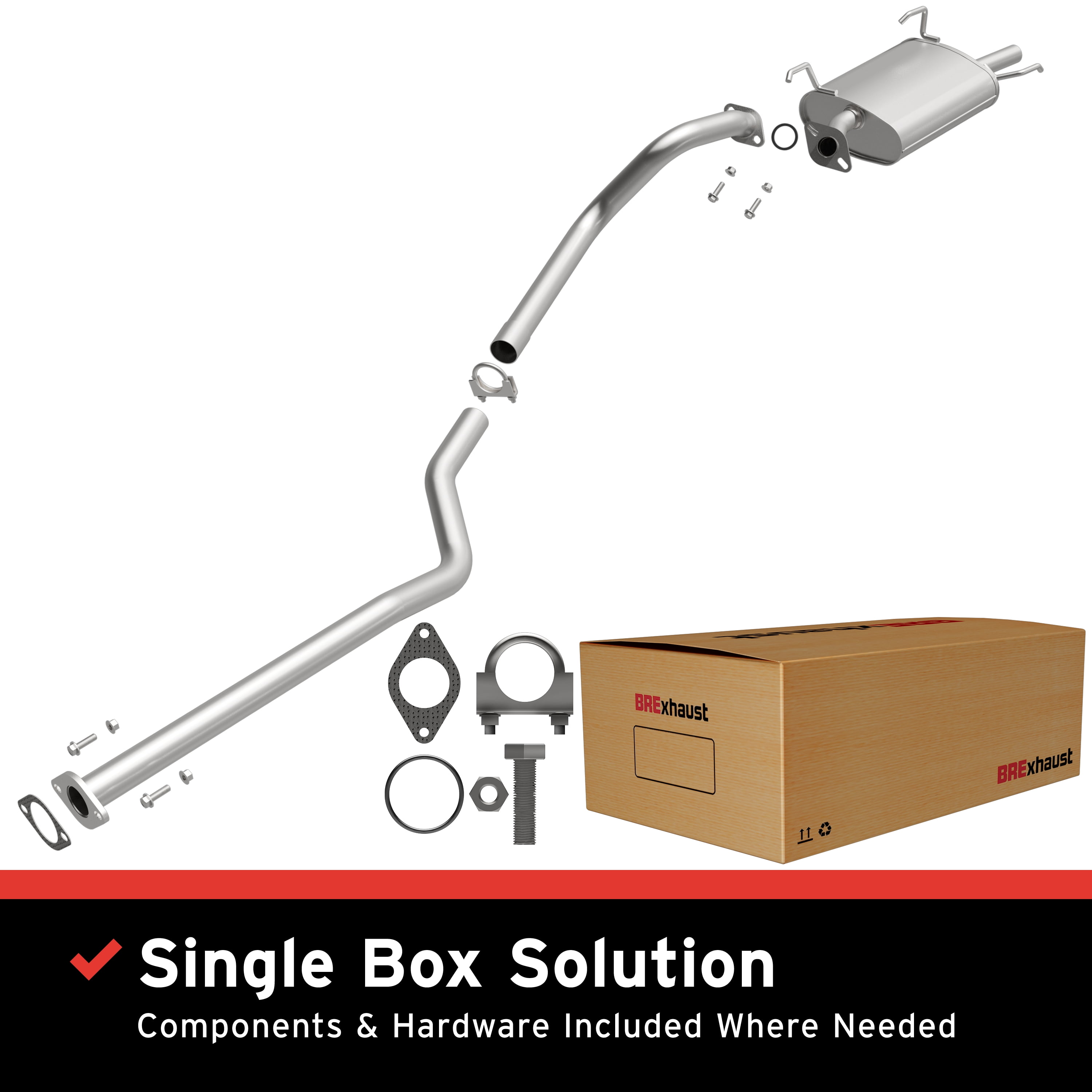 BRExhaust OE Replacement Exhaust System Kit 106-0085: Compatible with 2000-2006 Nissan Sentra 1.8L