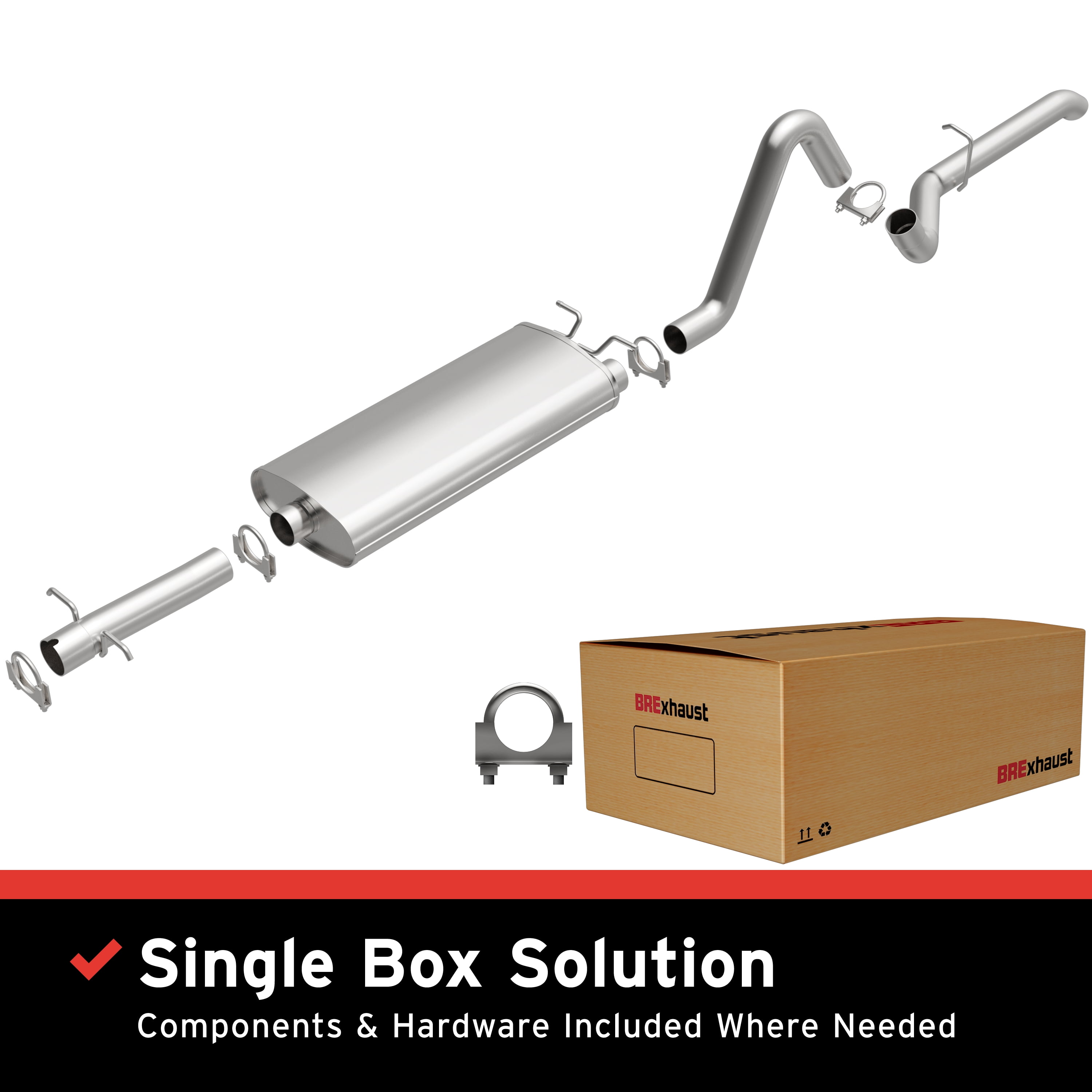 BRExhaust OE Replacement Exhaust System Kit 106-0087: Compatible with 2000-2003 Dodge Durango 4.7L