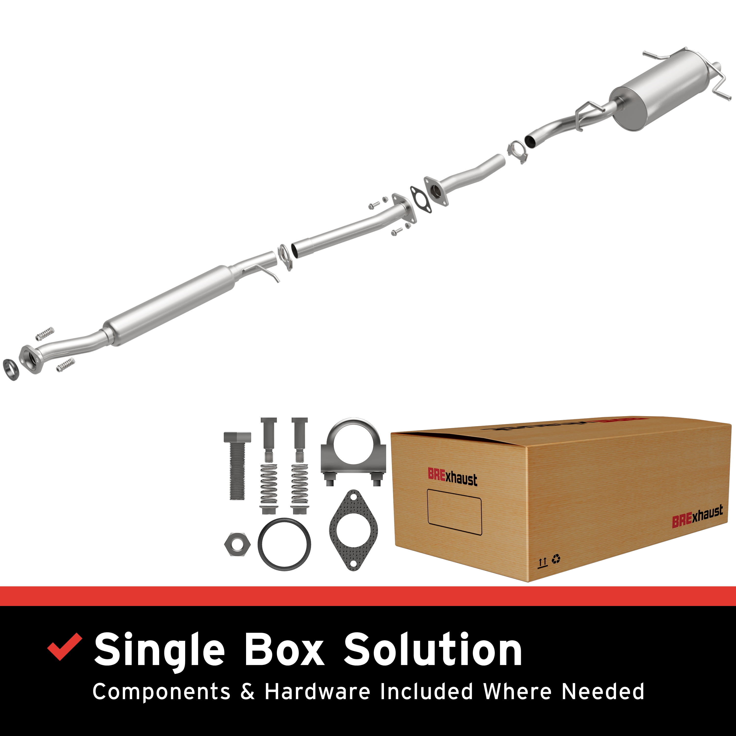 BRExhaust OE Replacement Exhaust System Kit 106-0094: Compatible with 2006-2008 Subaru Forester 2.5L