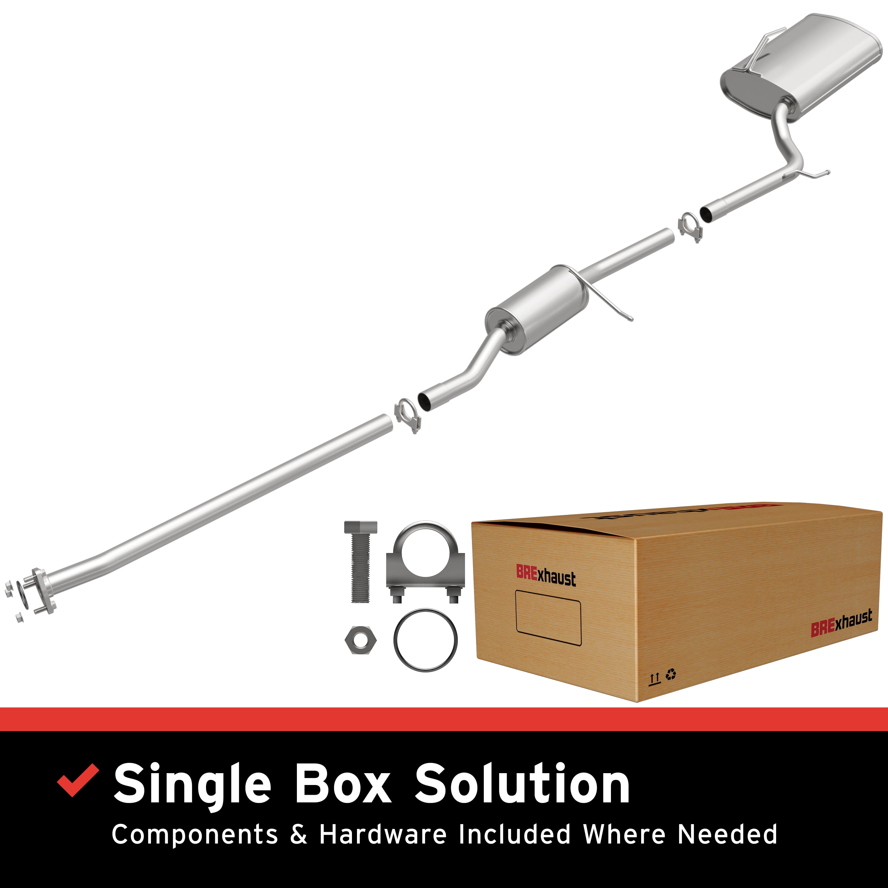 BRExhaust OE Replacement Exhaust System Kit 106-0151: Compatible with 2003-2007 Honda Accord 2.4L