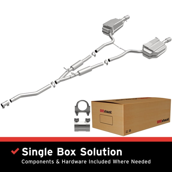 BRExhaust OE Replacement Exhaust System Kit 106-0169: Compatible with 2005-2008 Audi A4 Quattro 2.0L