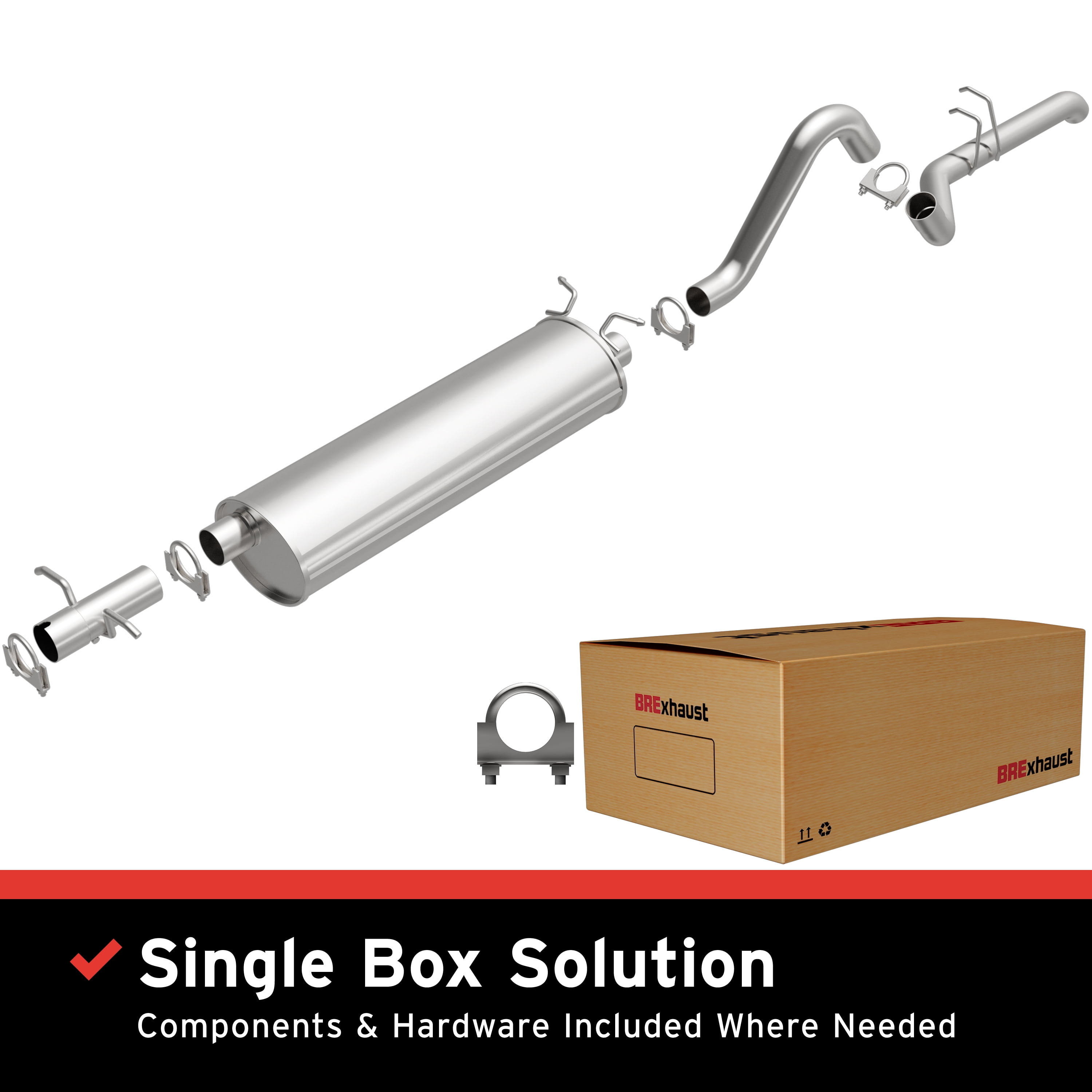 BRExhaust OE Replacement Exhaust System Kit 106-0179: Compatible with 1998-2000 Dodge Durango 5.2L, 1998-2003 Dodge Durango 5.9L