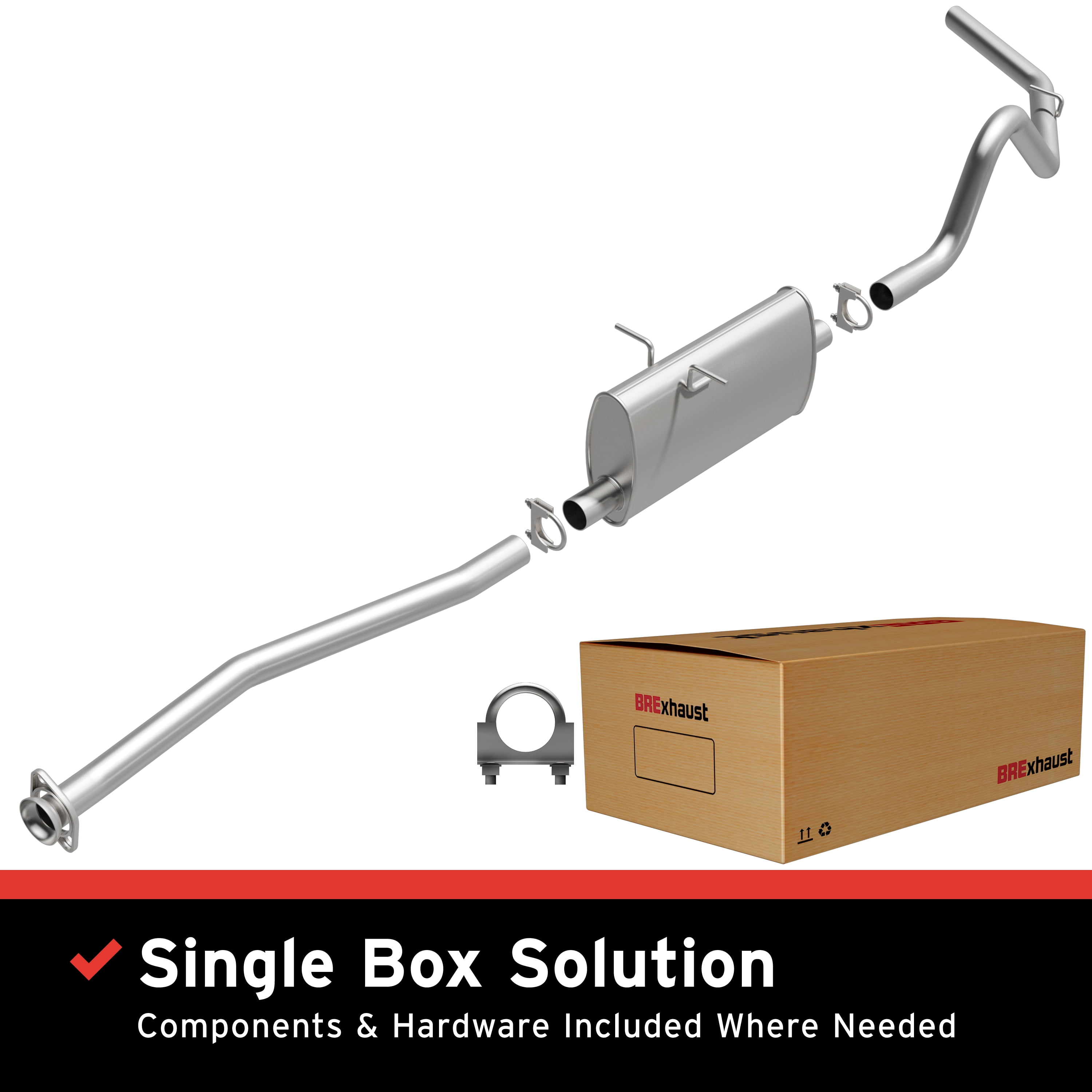 BRExhaust OE Replacement Exhaust System Kit 106-0184: Compatible with 2001-2008 Ford Ranger 3.0L, 2001-2011 Ford Ranger 4.0L, 2004-2007 Mazda B3000 3.0L, 2004-2009 Mazda B4000 4.0L