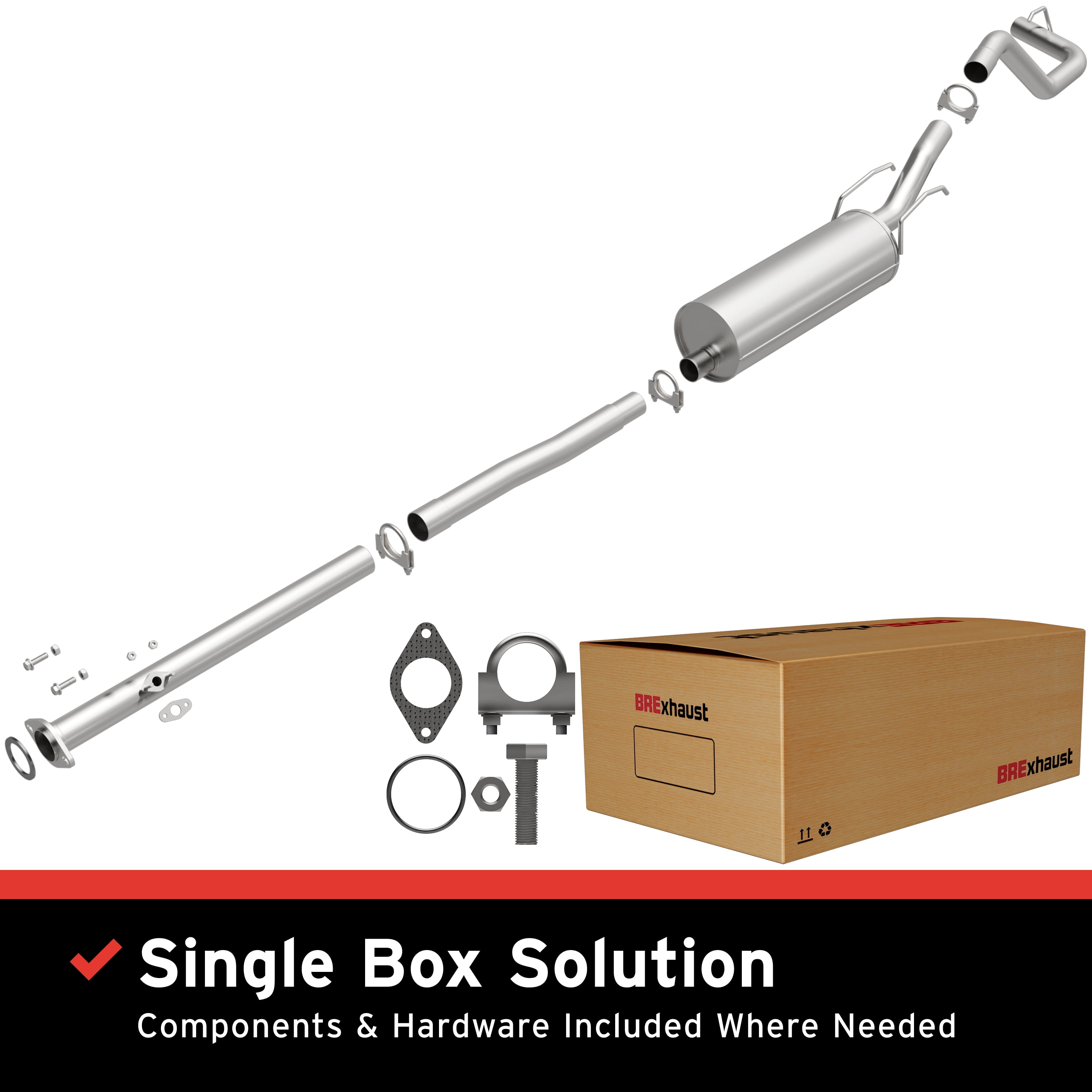 BRExhaust OE Replacement Exhaust System Kit 106-0240: Compatible with 1995-2000 Toyota Tacoma 2.7L