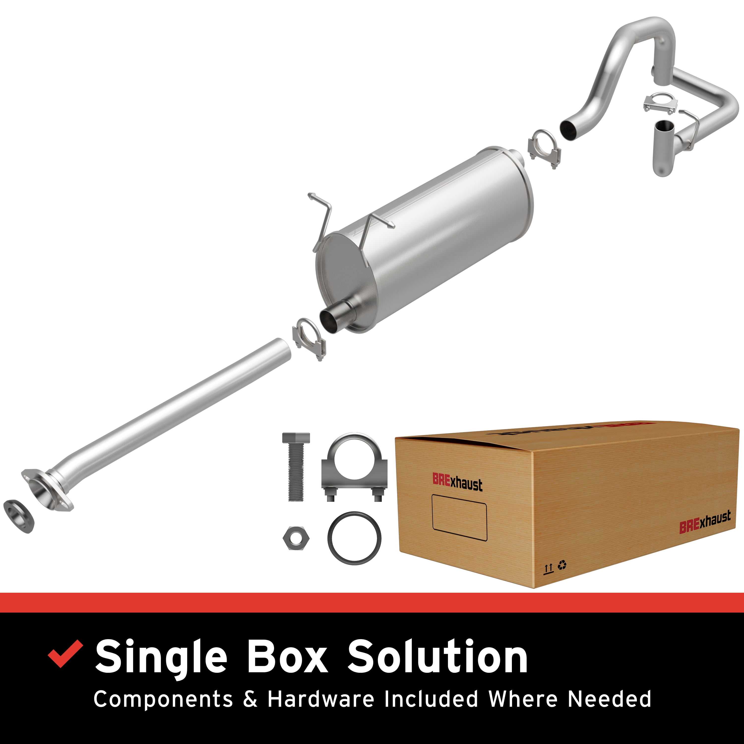 BRExhaust OE Replacement Exhaust System Kit 106-0462: Compatible with 2004-2011 Ford Ranger 2.3L, 2005-2009 Mazda B2300 2.3L