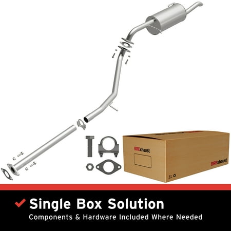 BRExhaust OE Replacement Exhaust System Kit 106-0741: Compatible with 2006-2010 Hyundai Accent 1.6L, 2006-2011 Kia Rio 1.6L