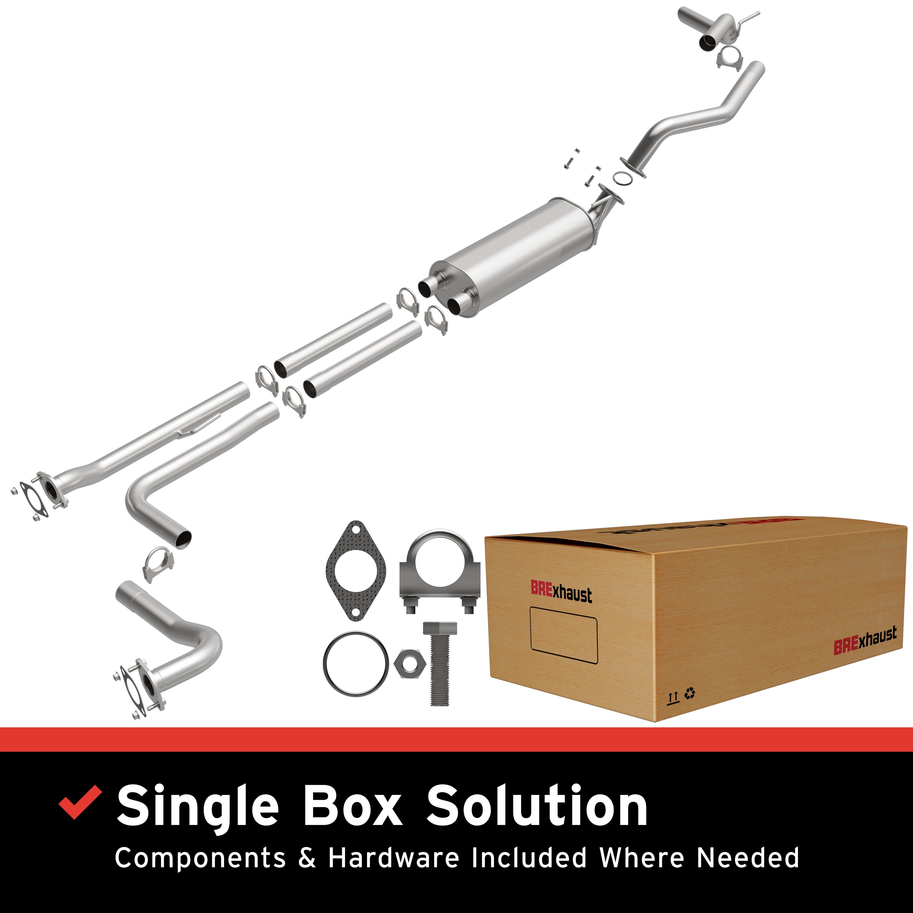 BRExhaust OE Replacement Exhaust System Kit 106-0742: Compatible with 2007-2010 INFINITI QX56 5.6L, 2007-2015 Nissan Armada 5.6L, 2004-2015 Nissan TITAN 5.6L