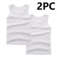 thumbnail image 1 of BRGZLK 2 Pack Children's Tank Tops Kids Cotton Undershirts Trendy Solid Color Sleeveless Round Neck Suitable for Both Boys and Girls Summer Top White 2-3 Years, 1 of 3