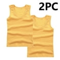 thumbnail image 1 of BRGZLK 2 Pack Children's Tank Tops Kids Cotton Undershirts Trendy Solid Color Sleeveless Round Neck Suitable for Both Boys and Girls Summer Top Yellow 13-14 Years, 1 of 3