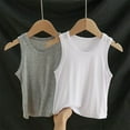 thumbnail image 1 of BRGZLK 2 Pack Kids Tank Tops Boys Girls Summer Fashion Solid Color Bottom Strap Vests Tops Comfortable Soft Cotton Undershirts Gray 9-11 Years, 1 of 3