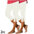 thumbnail image 1 of BRGZLK 2 Pack Women's Capri Sweatpants Summer Solid Color Simple Cross Ribbed Base Layer Sports Yoga Pants High Waisted Wear Outside Seven Points Pants White L, 1 of 5