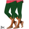 thumbnail image 1 of BRGZLK 2 Pack Women's Capri Sweatpants Summer Solid Color Simple Cross Ribbed Base Layer Sports Yoga Pants High Waisted Wear Outside Seven Points Pants Army Green XXL, 1 of 5