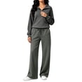 thumbnail image 1 of BRGZLK 2 Piece Sets Tracksuit Women Long Sleeve Half Zip Oversized Pullover Sweatshirt and Drawstring Joggers Pants 2026 Fall Travel Outfits Lounge Matching Set Dark Gray S, 1 of 4