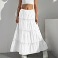 thumbnail image 1 of BRGZLK 2026 Maxi Skirts for Girls Summer Solid Color Elastic Waisted Comfortable Ruffle Long Skirt Flowy Tiered A-Line Skirts Beach Vacation Clothes Dress White 4-5 Years, 1 of 6