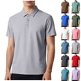thumbnail image 1 of BRGZLK 2026 Polos Shirts For Men's Solid Color Casual Summer Ice Silk Short Sleeve Classic Golf Collared Shirt Breathable Workout Bowling Tops, 1 of 7
