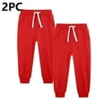 thumbnail image 1 of BRGZLK 2pc Boys Sweatpants Cotton Youth Kids Soft Cold-proof Pocket Drawstring Elastic Bottom Joggers Casual Pants Red 5-6 Years, 1 of 5