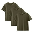 thumbnail image 1 of BRGZLK 3 Pack Girls/Kids Round Neck Cotton T-Shirts Summer Short Sleeve Solid Color Basic Plain T Shirt Top Kids Summer Outfits Coffee 2-3 Years, 1 of 5
