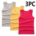 thumbnail image 1 of BRGZLK 3 Pack Toddler Cotton Undershirt Tank Tops Summer Trendy Solid Base Inner Layer Soft Comfort Round Neck Camisoles Wine 3-4 Years, 1 of 3
