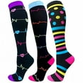 thumbnail image 1 of BRGZLK 3 Pairs Sports Compression Socks Women Rope Skipping Running Ankle Socks Elastic Long Tube Socks for Fall Winter Foot Warm D M, 1 of 2