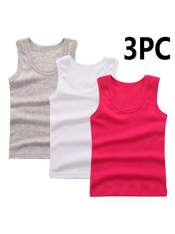 3Pcs Toddler Baby Boys Tank Tops Summer Solid Color Soft Lightweight Comfortable Sport Round Neck Basic Camisole,Breathable Sleeveless Basic Tops Silver 9-10 Years