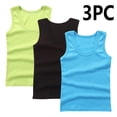 thumbnail image 1 of BRGZLK 3Pcs Toddler Baby Boys Tank Tops Summer Solid Color Soft Lightweight Comfortable Sport Round Neck Basic Camisole,Breathable Sleeveless Basic Tops Sky Blue 7-8 Years, 1 of 3
