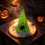 BRGZLK Adults Halloween Witches Hat Halloween Spider Web Wide Brim ...