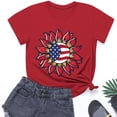 thumbnail image 1 of BRGZLK American Flag Sunflower Shirts For Toddler Kids Fashion American Flag Print Cotton T-Shirt Boys Girls Cute Round Neck Short Sleeve Top Red 5-6 Years, 1 of 6