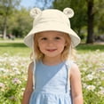 thumbnail image 1 of BRGZLK Baby Boys Girls Cotton Sun Hat Summer 2026 Solid Color Cute Ears Breathable Bucket Hat UV Protection Tie-Back Beach Cap Yellow 2-3T, 1 of 6