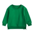 thumbnail image 1 of BRGZLK Baby Boys Girls Hoodie Sweatshirt Kids Crew Neck Long Sleeve Pullover Tops Blouse Solid Color Warm Comfy Fall Winter Clothes Green 4-5 Years, 1 of 6