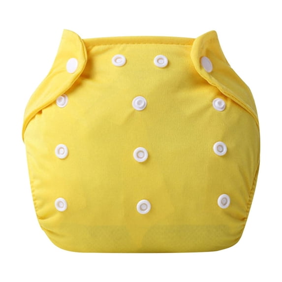 BRGZLK Baby Button Training Pants Newborn Learning Pants Reusable Washable Diaper Pants Adjustable Soft Toddler Dry Tender Care Cotton Cloth Diaper Yellow 0-18 Months