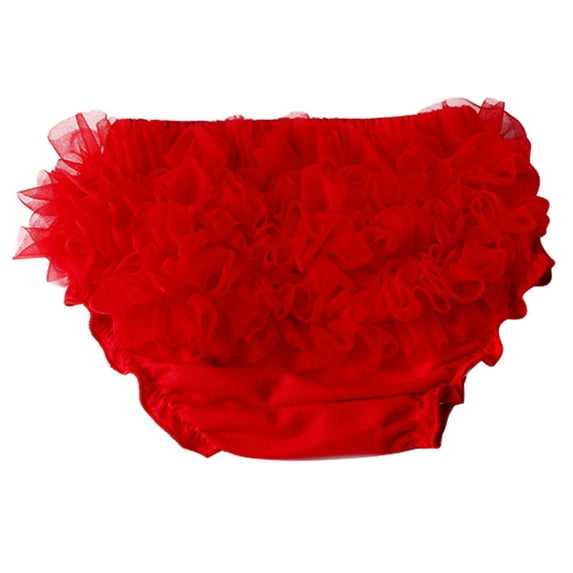 BRGZLK Baby Girls Boys Ruffle Bloomers Solid Color Frilly Diaper Cover Under Dresses Newborn Infants Cotton Cute Briefs Panties Red 6-12 Months