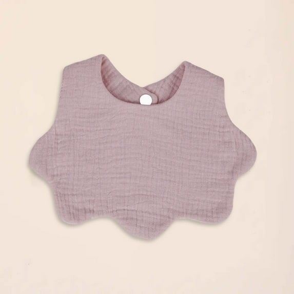 BRGZLK Baby Muslin Bib Boys Girls cuteSolid Color 4-Layer Gauze Towel Newborn Cotton Adjustable Bandana Bibs Purple Free Size