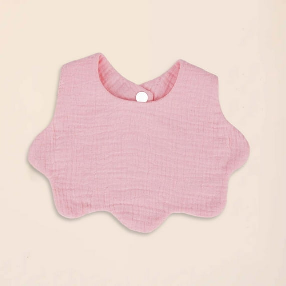 BRGZLK Baby Muslin Bib Boys Girls cuteSolid Color 4-Layer Gauze Towel Newborn Cotton Adjustable Bandana Bibs Watermelon Red Free Size